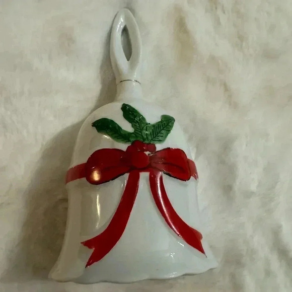 Vintage Christmas Holly & Ivy Dinner Bell Cottagecore Farmhouse MCM Holidays - Picture 8 of 11
